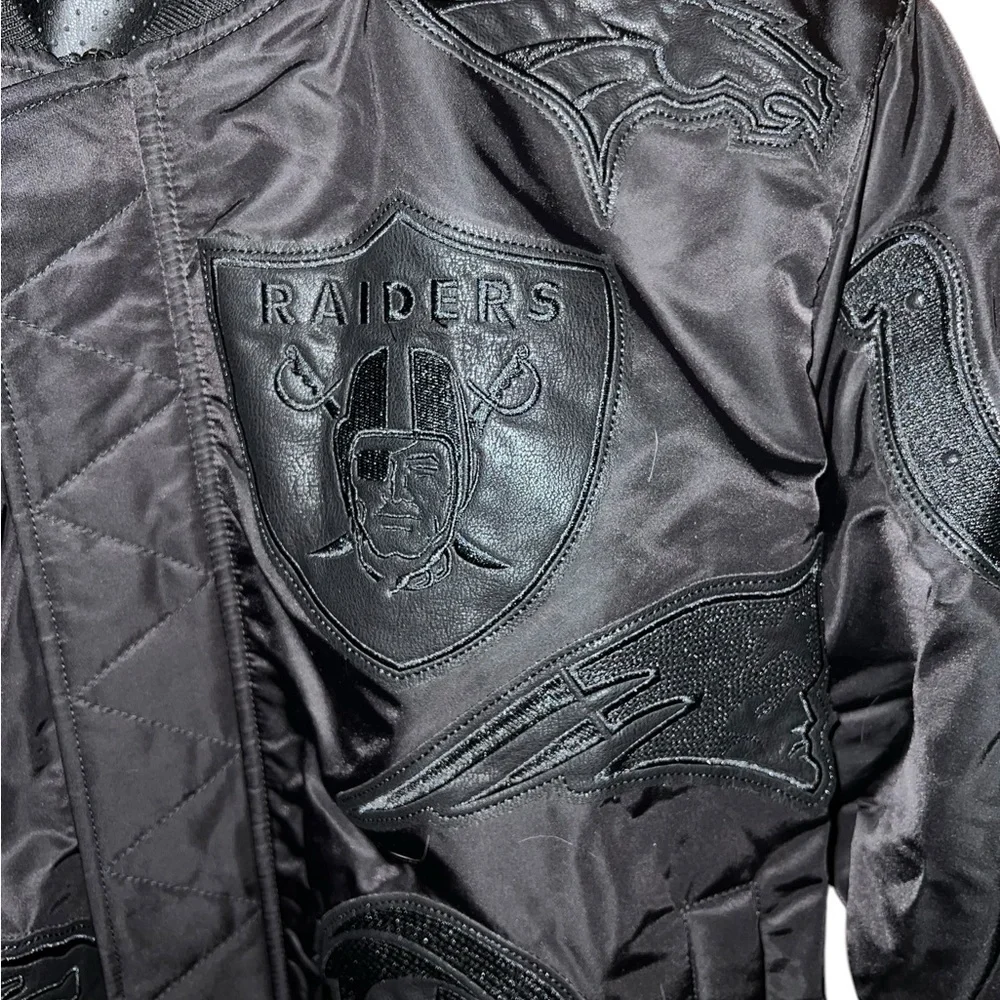 New Jeff Hamilton black NFL Reverse bomber Jacket + garment bag mens XL EAGLES - Picture 11 of 15